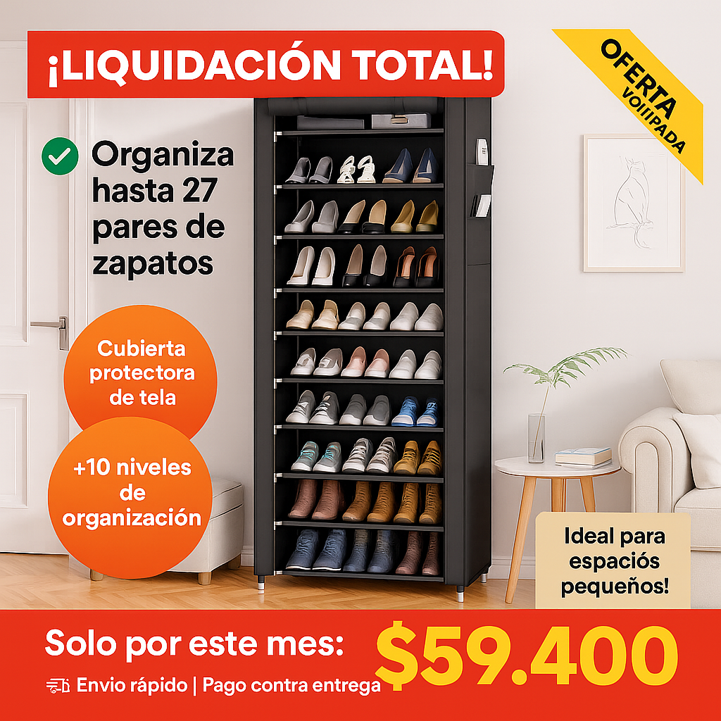 Zapatero de 10 niveles - ORGANIZA HASTA 27 PARES DE ZAPATOS