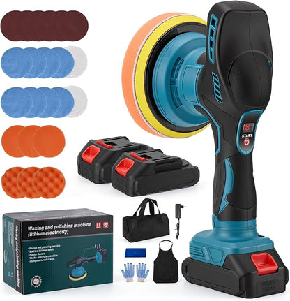 Kit Completo de Pulido — Pulidora Orbital Inalámbrica 12V + 2 Baterías + Crema Simoniz GRATIS