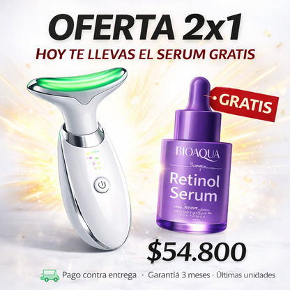 Combo 2x1 MASAJEADOR FACIAL + Gratis Serum RETINOL BIOAQUA