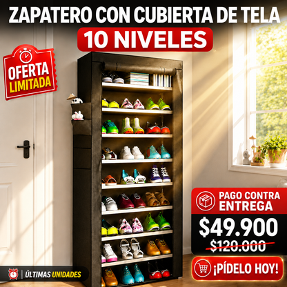 Zapatero de 10 niveles - ORGANIZA HASTA 27 PARES DE ZAPATOS