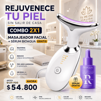Combo 2x1 MASAJEADOR FACIAL + Gratis Serum RETINOL BIOAQUA