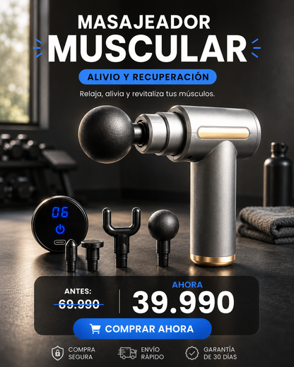 MEGA PROMOCIÓN - MASAJEADOR MUSCULAR PISTOLA