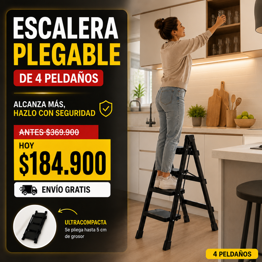 Escalera Plegable de 4 Peldaños