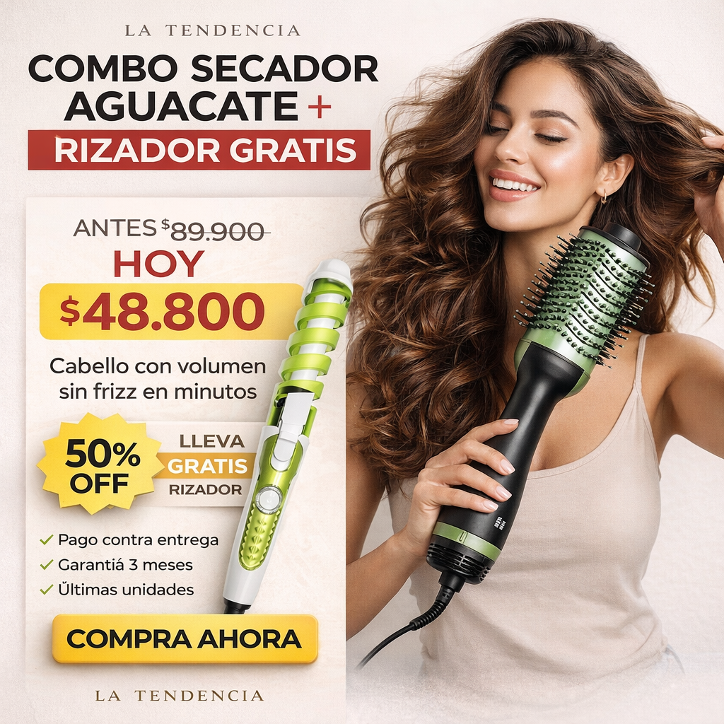 Combo 2x1: Cepillo Secador + Rizador GRATIS
