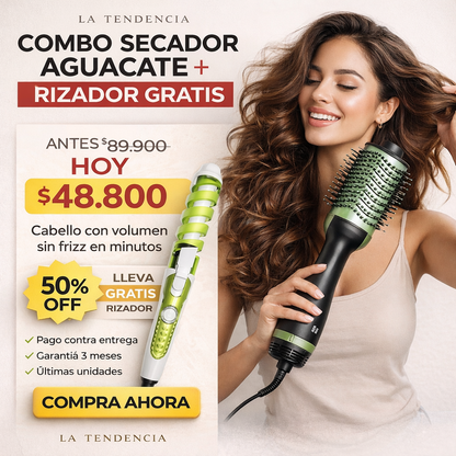 Combo 2x1: Cepillo Secador + Rizador GRATIS