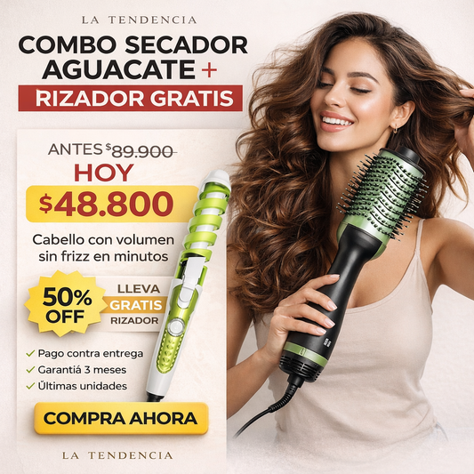 Combo 2x1: Cepillo Secador + Rizador GRATIS