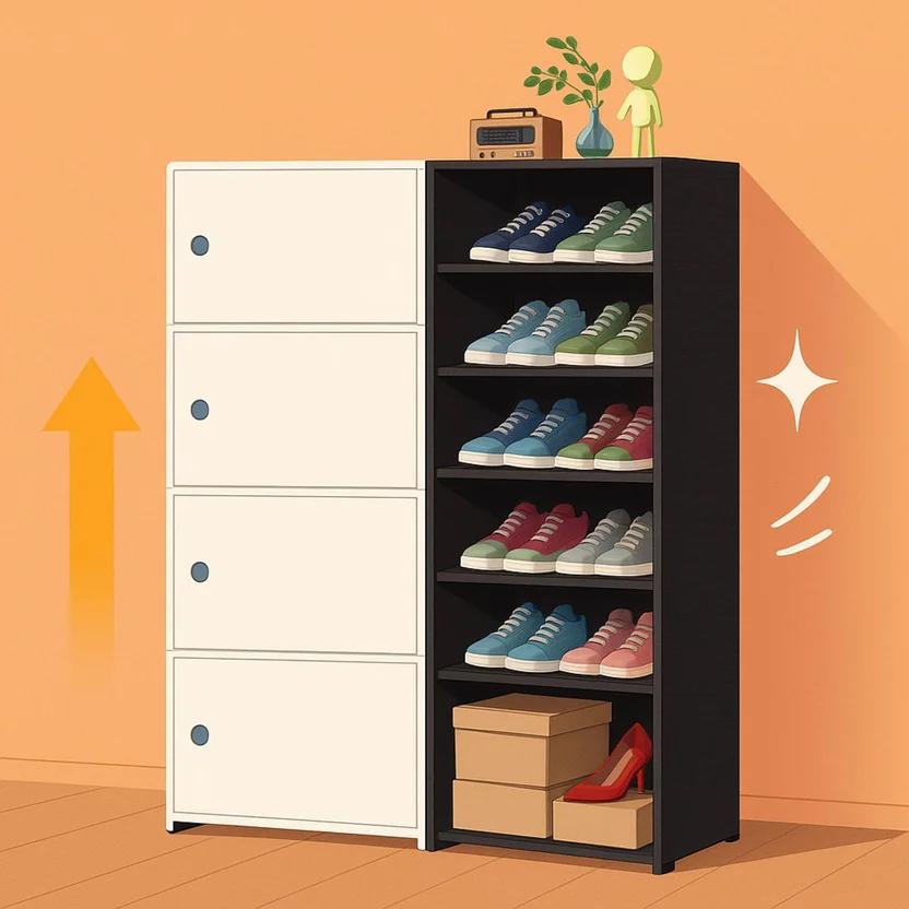 Organizador de Zapatos Antipolvo - 4 puertas 7 niveles