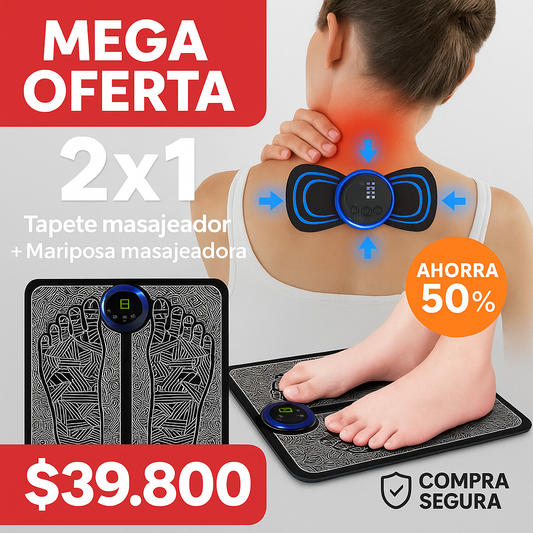 COMBO TAPETE MASEAJEDOR Y MARIPOSA GRATIS - 2x1
