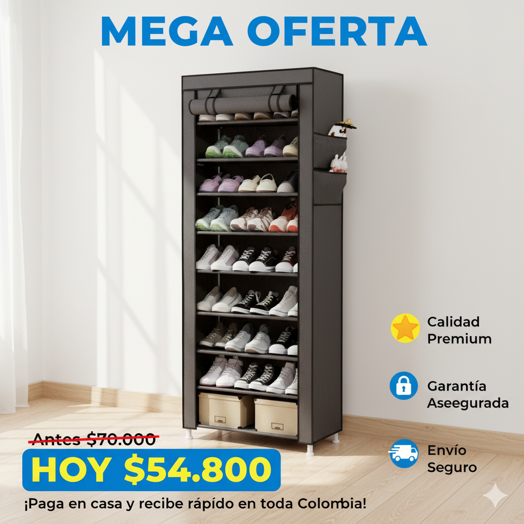 Zapatero de 10 niveles - ORGANIZA HASTA 27 PARES DE ZAPATOS