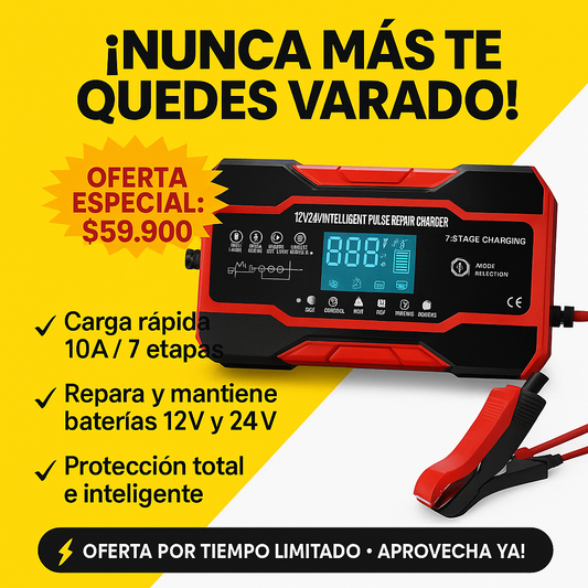 CARGADOR DE BATERIA  PARA CARRO, CAMIONETA, CAMION  O MOTO